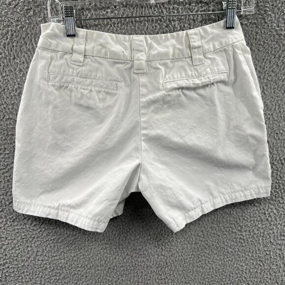 Lands End Womens Shorts 2‎ White Chino Low-Rise Zip Front Pockets - Picture 2 of 11